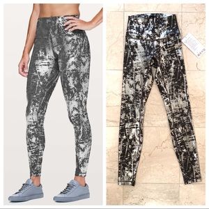 NWT Lululemon Wunder Under Silver Leggings